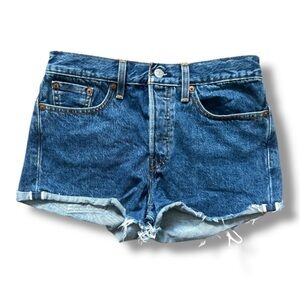 Levi's Blue Denim Cutoff Shorts White Oak Cone Denim Selvedge Women’s Size 27